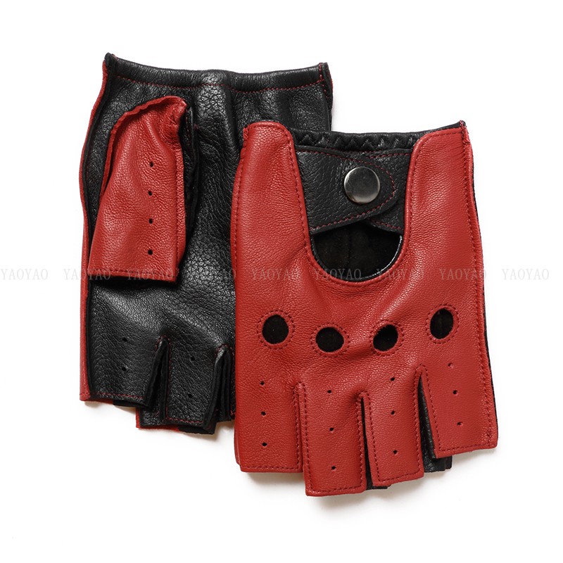 Driving Gloves Leather - Spring Male100% Pure Real Leather Half