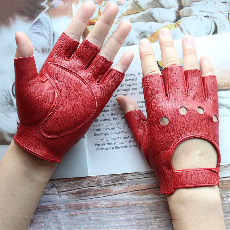 New Women's Sheepskin Half Fin - Driving Gloves Leather recension och pris