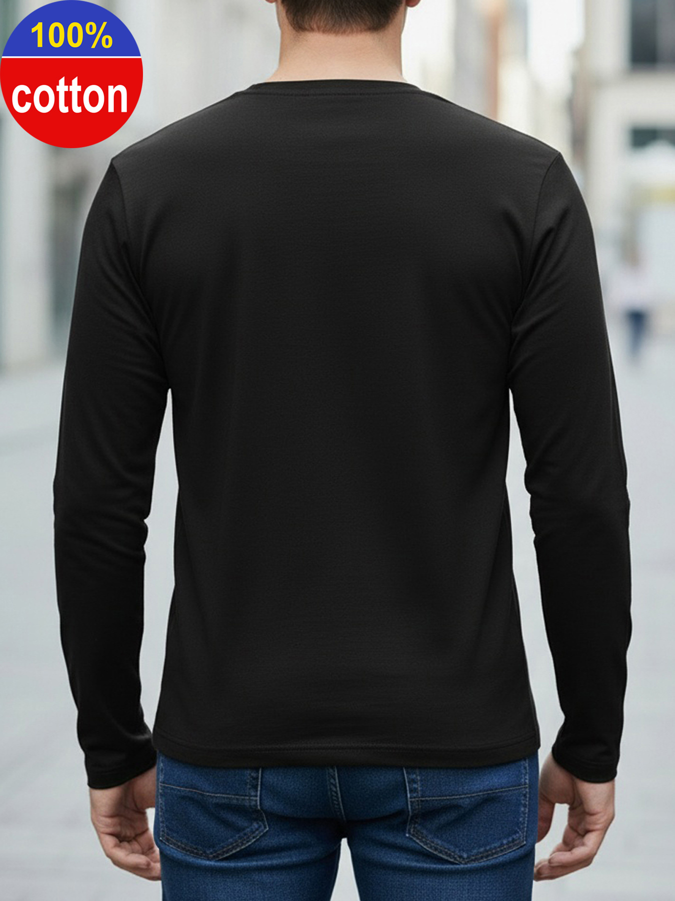 100% Pure Cotton Men's Long Sl - Men Fashion Upper recension och pris