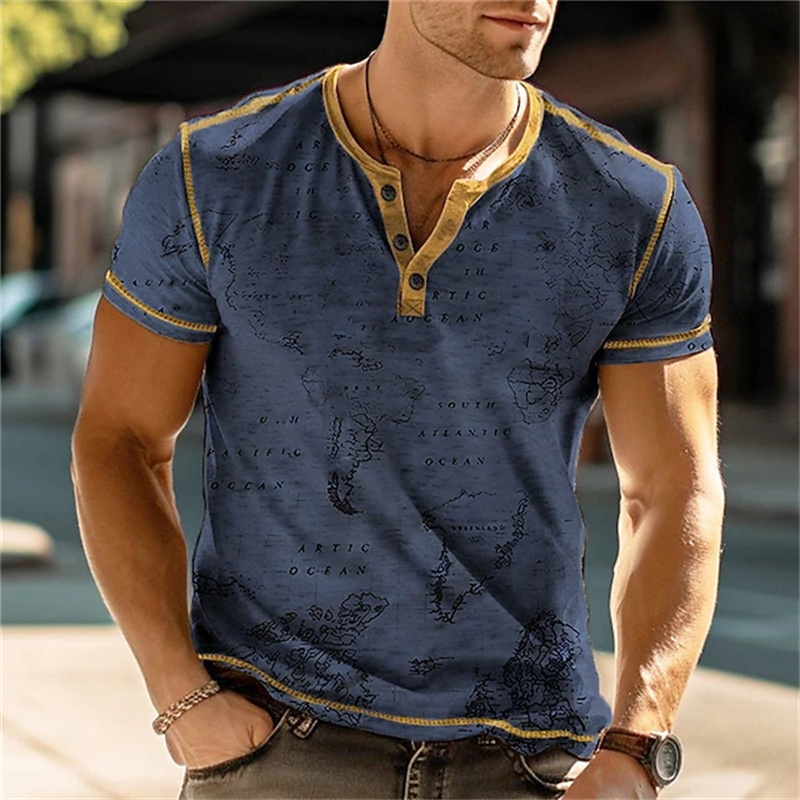 Men's Henry Shirts Funny 3D Pr - Mens Fashion Vintage recension och pris