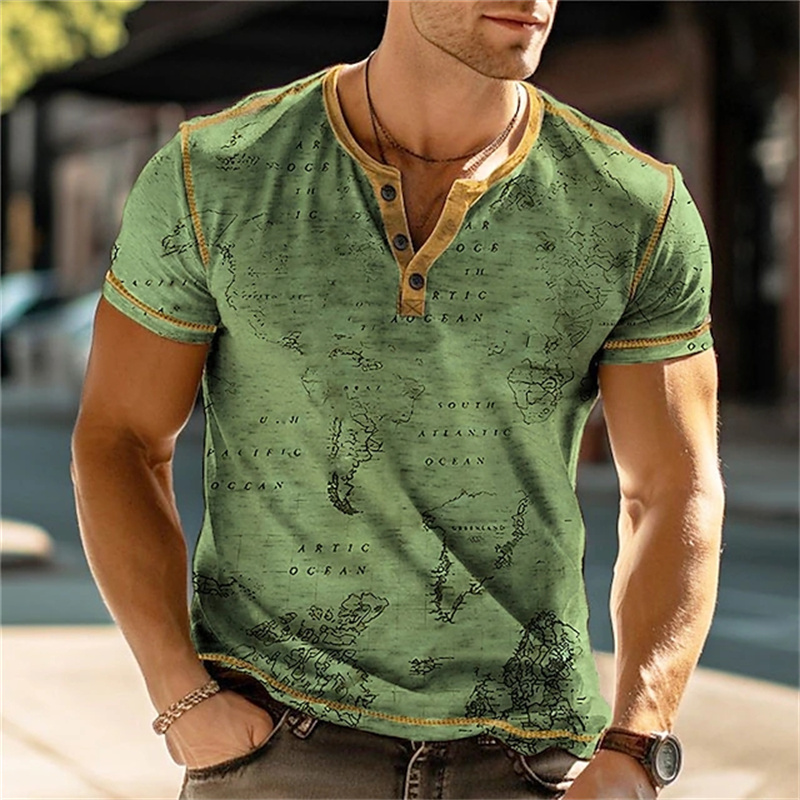 Men's Henry Shirts Funny 3D Pr - Mens Fashion Vintage recension och pris