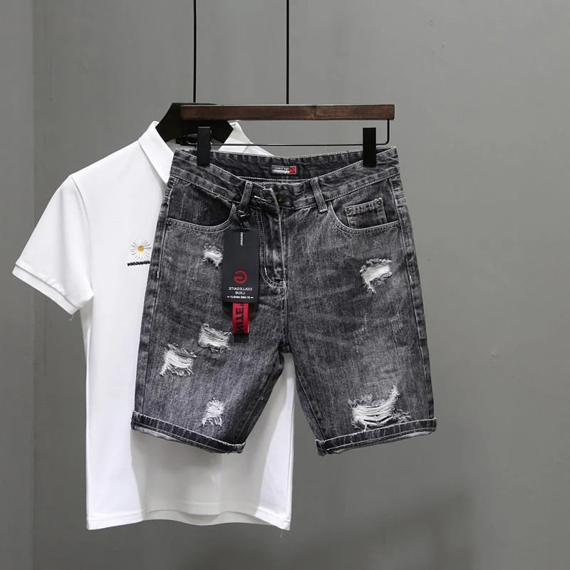 Men's Short Jeans Pants Black  - Men Fashion Jeans recension och pris
