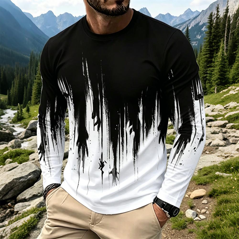 Men's Gradient Ink Splash Long - Mens Fashion Vintage recension och pris