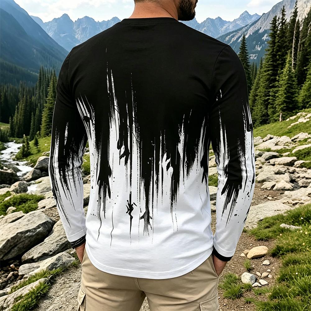 Men's Gradient Ink Splash Long - Mens Fashion Vintage recension och pris