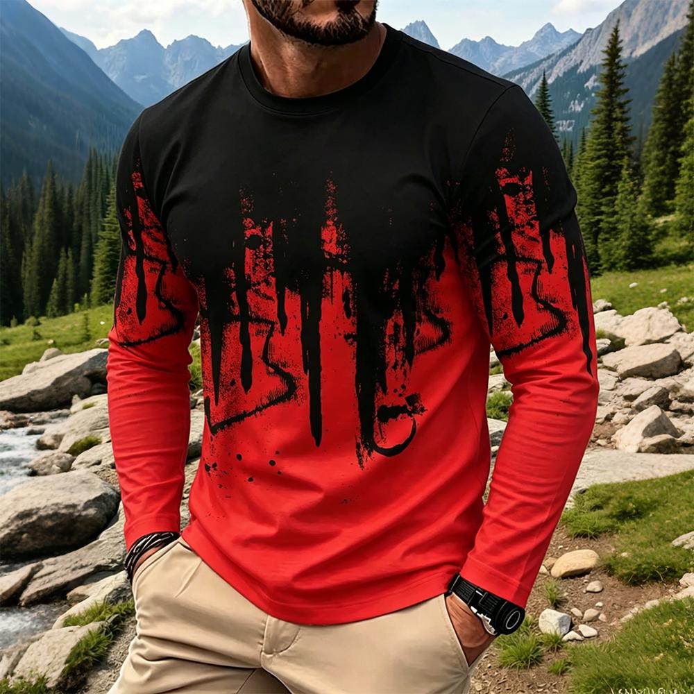 Men's Gradient Ink Splash Long - Mens Fashion Vintage recension och pris